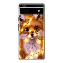 Чехлы с картинкой Лисички для Google Pixel 6a (VPrint) (Лисичка в гирляндах)