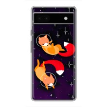 Чехлы с картинкой Лисички для Google Pixel 6a (VPrint) (Лисички космонавты)