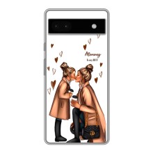 Чехол с печатью для Google Pixel 6a - (Мама с ребенком) (AlphaPrint) (Дочка и мама)
