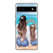 Чехол с печатью для Google Pixel 6a - (Мама с ребенком) (AlphaPrint) (Мама с доченькой)