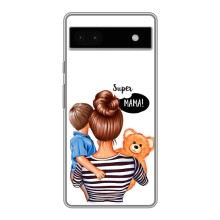 Чехол с печатью для Google Pixel 6a - (Мама с ребенком) (AlphaPrint) (Мама с сыном)