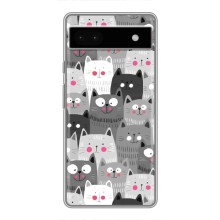 Чехлы с Котиками для Google Pixel 6a (VPrint) (Рисованные котики)