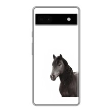 Чехлы с Лошадью дляGoogle Pixel 6a (VPrint) (Чорний кінь)