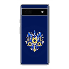 Чехлы для Google Pixel 6a  Укр. Символика (AlphaPrint) (Цветочный Герб)