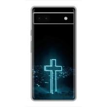 Чехол для Google Pixel 6a (AlphaPrint) - (Христианские) (Крест и город)