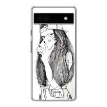 Чехол с печатью для Google Pixel 6a - (Мода) (AlphaPrint) (Фото девочки)