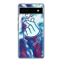 Чехол с принтом для Google Pixel 6a (AlphaPrint - Знак сердечка)