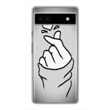 Чехол с принтом для Google Pixel 6a (AlphaPrint - Знак сердечка)
