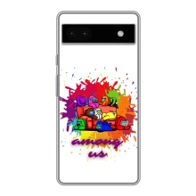 Чехол Амонг Ас для Google Pixel 6a (AlphaPrint) (Яркий АмонгАс)