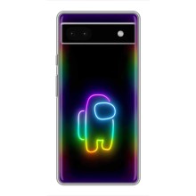 Чехол Амонг Ас для Google Pixel 6a (AlphaPrint) (Яркий скин)