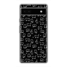 Чехол с принтом для Google Pixel 6a (AlphaPrint) Модные коты (Меленькие котики)