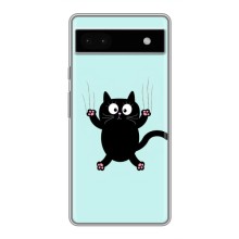 Чехол с принтом для Google Pixel 6a (AlphaPrint) Модные коты (Падающий кот)
