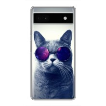 Чехол с принтом для Google Pixel 6a (AlphaPrint) Модные коты (Стильный кот)