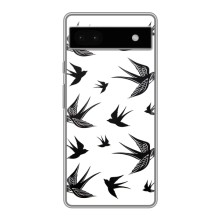 Чохол з пташками на Google Pixel 6a (VPrint) (Ластівки)