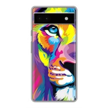 Чехол со Львом для Google Pixel 6a (VPrint) (Яркий Лев)