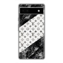 Чехол Стиль Louis Vuitton на Google Pixel 6a (LV на белом)