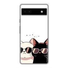 Чехол с рисунком кот на Google Pixel 6a (Коты в очках)