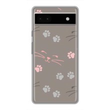 Чехол с рисунком кот на Google Pixel 6a (Лапы и усы)