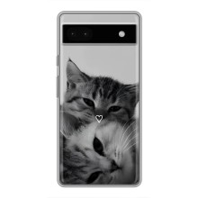 Чехол с рисунком кот на Google Pixel 6a (Пара котов)