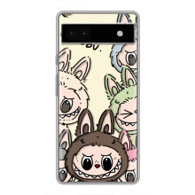 Чехол с Лабубу на Google Pixel 6a – Коллаж Лабубу