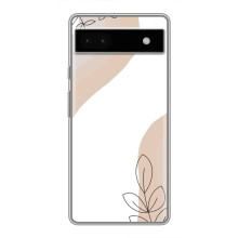 Силиконовый чехол с принтом в цветах на Google Pixel 6a – Нюдовый дизайн
