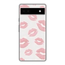 Чехол с розовым рисунком для Google Pixel 6a (Розовые губы)