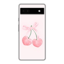 Чехол с розовым рисунком для Google Pixel 6a (Розовые вишни)