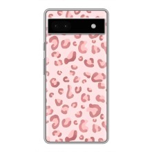 Чехол с розовым рисунком для Google Pixel 6a (Розовый леопард)