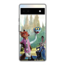 Чехол Зоотрополіс на Google Pixel 6a – Ник Джуди и змея