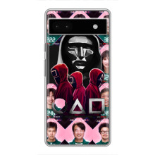 Чехол Гра в кальмара для Google Pixel 6a – Персонажи игры кальмара