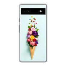 Чохли з тематикою "КВІТИ" на Google Pixel 6a (Квітка-морозиво)