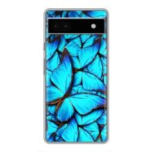 Силиконовый бампер с картинкой животных для Google Pixel 6a (Крылья бабочек)