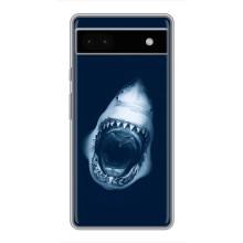 Силиконовый бампер с картинкой животных для Google Pixel 6a (Пасть Акулы)