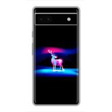 Силиконовый бампер с картинкой животных для Google Pixel 6a (Яркий олень)