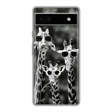 Силіконовий чохол з КАРТИНКАМИ літо для Google Pixel 6a (AlphaPrint) (Жирафи в окулярах)