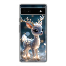 Яркий чехол для Google Pixel 6a с Зимними Оленятами – Блистающий оленёнок