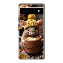 Печатный чехол «Зверята с кофе» для Google Pixel 6a – Медведь с кофе