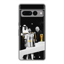 Чехлы для Google Pixel 7 Pro (Leo чемпион) (AlphaPrint) (Месси в накидке)