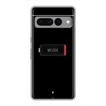 Чехлы для любимой на Гугл Пиксель 7 Про (VPrint) (Love battery)