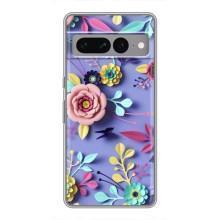 Чехлы с Цветами для Google Pixel 7 Pro (VPrint) (Цветочный дизайн)