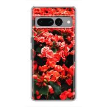 Чехлы с Цветами для Google Pixel 7 Pro (VPrint) (Цветы красные)