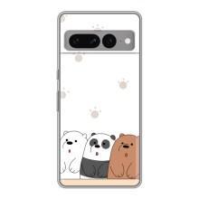 Чехлы с изображением разных животных для Google Pixel 7 Pro (Удивленные медвеженки)