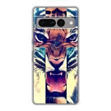 Чехлы с изображением разных животных для Google Pixel 7 Pro (Яркий Тигр)