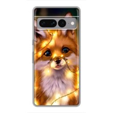 Чехлы с картинкой Лисички для Google Pixel 7 Pro (VPrint) (Лисичка в гирляндах)