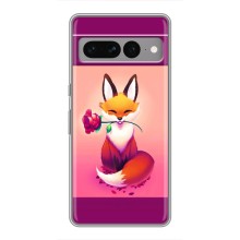 Чехлы с картинкой Лисички для Google Pixel 7 Pro (VPrint) (Лисичка с розочкой)