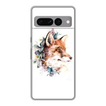 Чехлы с картинкой Лисички для Google Pixel 7 Pro (VPrint) (Лисичка в цветочках)