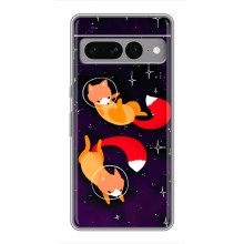 Чехлы с картинкой Лисички для Google Pixel 7 Pro (VPrint) (Лисички космонавты)