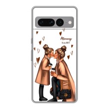 Чехол с печатью для Google Pixel 7 Pro - (Мама с ребенком) (AlphaPrint) (Дочка и мама)