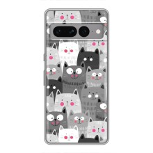 Чехлы с Котиками для Google Pixel 7 Pro (VPrint) (Рисованные котики)