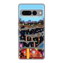 Чехол Майнкрафт на Google Pixel 7 Pro (AlphaPrint) Minecraft (фон Minecraft)
